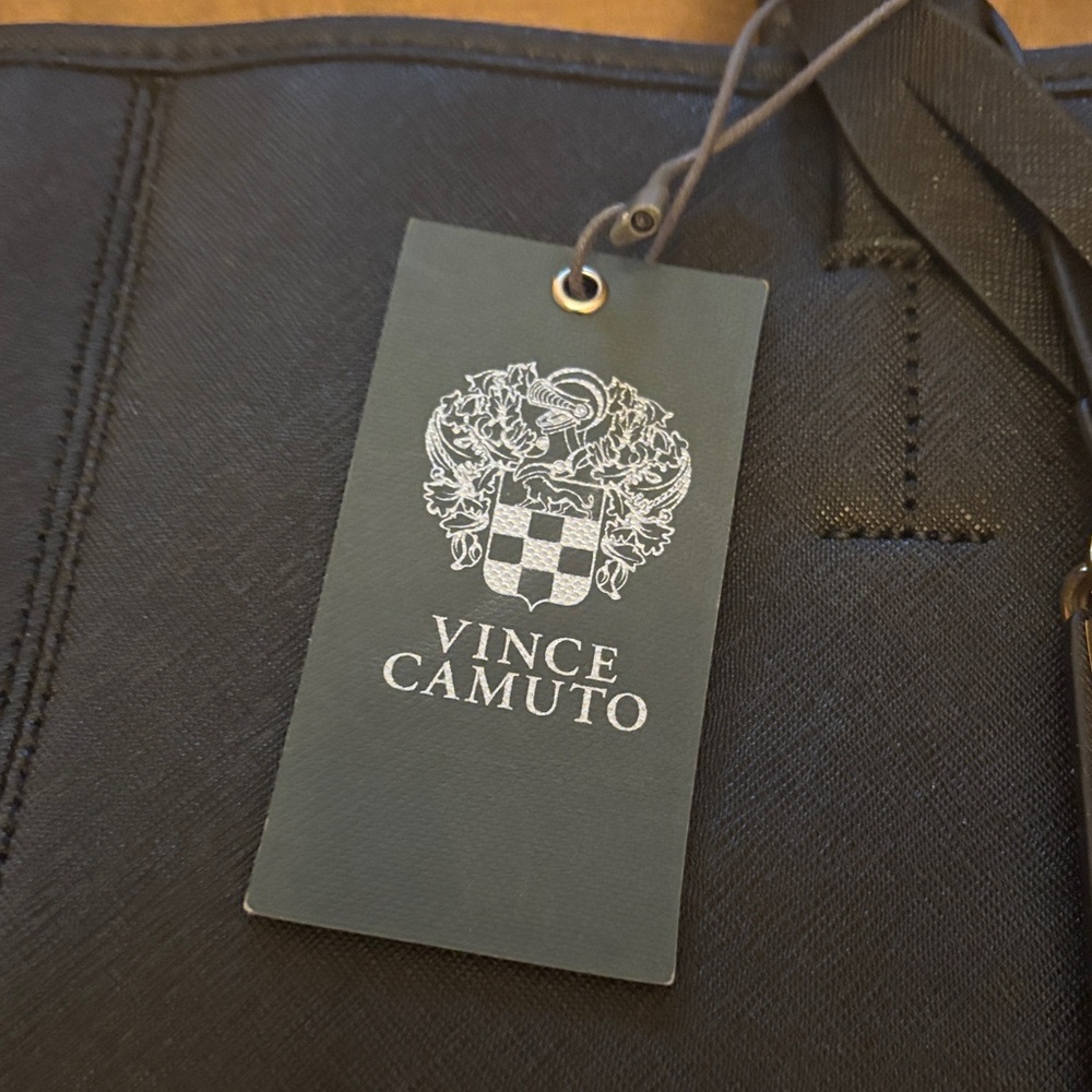 Vince Camuto Black Tote with Gold Accents - Picture 8 of 8
